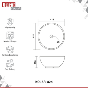 Exportador Indio Vende Lavabo de Cerámica Blanco de Diseño Único y la Mejor Calidad para Baño - Product Image 3
