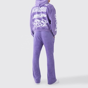 Econex Sports 2025 Ensemble de jogging à capuche 100% coton pour hommes, poids lourd, survêtement d'hiver à motif solide, grande taille - Product Image 2
