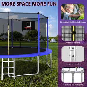 Trampolino Sportivo da 14 Piedi con Rete di Protezione, Trampolini Ricreativi per Uso Esterno e Interno, per Parchi Trampolino - Product Image 2