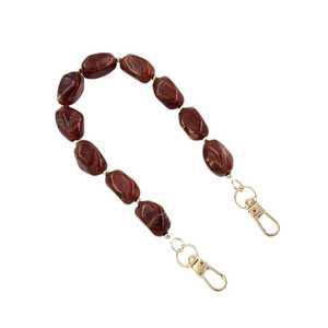 Porte-clés en perles de résine rondes, fait main, accessoire de mode, fermoir doré, couleur rouge-brun, B.H CRAFTS, modèle BH-1608 - Product Image 6