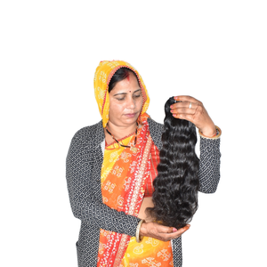 วิกผมคนแบบมีหนังกำพร้าสำหรับผู้หญิงอินเดียไม่แท้ผมมนุษย์สีดำธรรมชาติผ่านกรรมวิธีทางเคมี - Product Image 1