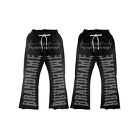 Conjunto Deportivo para Hombre con Sudadera Gráfica y Pantalones Anchos, Ropa Deportiva con Pedrería, Estilo Urbano, Casual, Cómodo, con Logotipo Personalizado OEM