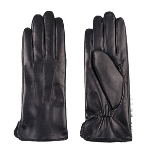 Gants d'hiver unisexes en cuir noir, à doigts entiers, coupe-vent, thermiques, isolés, SWIFT STITCH INDUSTRIES TI-MRG-L-0176, fermeture à boutons - Product Image 6