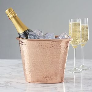 Seau à glace rond élégant avec intérieur en acier inoxydable et extérieur en daim pour les fêtes, résistant à l'eau, 3 litres, idéal comme cadeau - Product Image 3