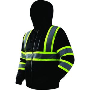 High Visibility Safety <b>Jacket</b> Class 2 Reflective Workwear Black with Yellow and <b>Silver</b> Stripes - Product Image 4