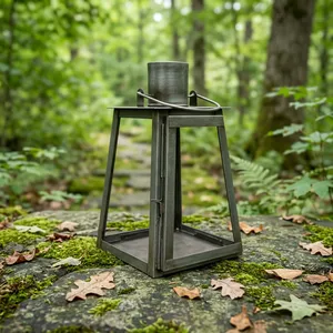 ARTISAN DESIGN Metal Glass Candle <b>Lantern</b> Decorative <b>Hurricane</b> <b>Lantern</b> Tabletop <b>Lantern</b> for Home Wedding Christmas Ramadan - Product Image 5