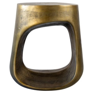 Taburete de Aluminio de Alta Calidad, Muebles de Primera Calidad, Taburete Metálico con Acabado Dorado, Otomanas de Latón - Product Image 5