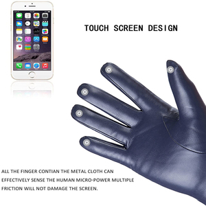 Waterproof Leather <b>Gloves</b> <b>Touchscreen</b> Warm Stylish Full Finger Fashion Leather <b>Gloves</b> For Men & Women - Product Image 5