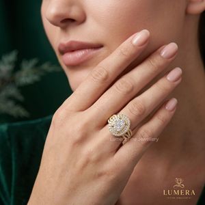 Multi <b>Row</b> Diamond Ring for Women Open Work Lattice Statement Band High Quality Lab Grown Diamond Fine Jewelry <b>Gift</b> - Product Image 6