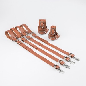 Real Genuine Leather Bed Restraints Adjustable High Quality Harness Straps Custom <b>Bondage</b> Cuffs OEM RTTS-0129 - Product Image 3