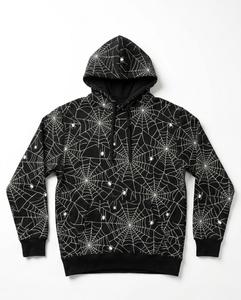 Nueva Sudadera con Capucha para Hombre, con Logotipo Personalizado, Estampado de Telaraña, Ecológica, Mezcla de Algodón y Poliéster, Diseño Animal para Otoño - Product Image 1
