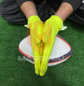 Guantes de Fútbol Americano al por Mayor con Estampado de Silicona de Panal de Abeja, Ropa Deportiva para Clubes y Equipos, Guantes de Fútbol Americano de Color Neón Unisex - Product Image 3