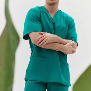 JACOMO APPAREL - Conjunto de Uniforme Médico de Dos Piezas de Manga Corta Unisex, Tela de Felpa de Mezcla de Algodón Premium, Multifuncional - Product Image 6