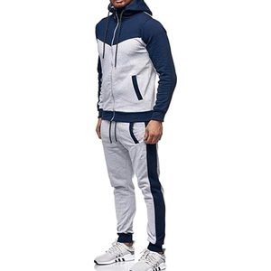 Men Hooded Tracksuit <b>Set</b> Full Zip Hoodie Jogger Pants Casual Sportswear Gym Running Outfit for Daily Training - Product Image 2