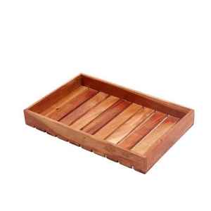 Plateau rectangulaire en bambou pour la protection de l'environnement de la cuisine, avec bords arrondis, plateau de rangement en bois - Product Image 1