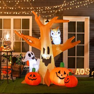 7.5 Tall Outdoor <b>Lighted</b> Halloween Inflatable Decoration Waterproof Haunted <b>Tree</b> Owl Ghost Pumpkins for Holiday Yard Decorations - Product Image 2