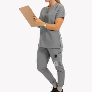 Conjunto de Uniforme Médico para Enfermería, Ropa de Trabajo Quirúrgica, Diseño Cómodo y Ajustable, Uniforme Clínico - Product Image 3