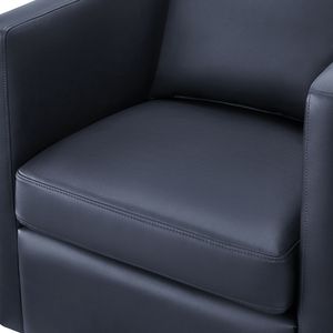 Fauteuil pivotant Sutton bleu nuit, design élégant en similicuir pour salon - Product Image 6