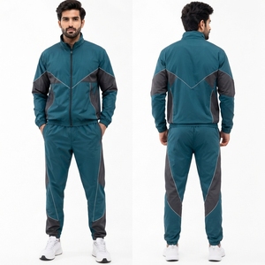 Conjunto Deportivo Cortavientos para Hombre, Chaqueta Ligera de Tela de Poliéster Resistente, Pantalones a Juego, Construcción Resistente al Agua, Estilo Casual - Product Image 6