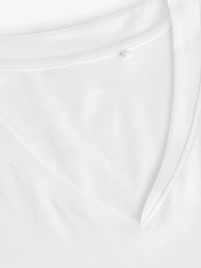 Summer <b>Women's</b> <b>V</b>-<b>Neck</b> Short Sleeve <b>T</b>-<b>Shirt</b> 100% Cotton Eco-Friendly Quick Dry Breathable High Quality Sports Gym Wear - Product Image 2