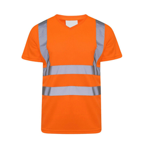 เสื้อยืดสะท้อนแสงสำหรับงานก่อสร้างแบบแห้งเร็ว พร้อมโลโก้ OEM สำหรับขายส่ง - Product Image 1