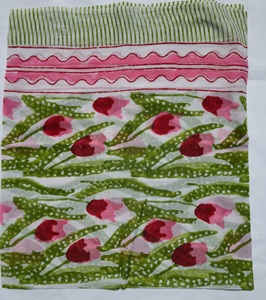 Hand Block Print Cotton <b>Sarong</b> Pareo Floral Beach Wrap for Women Boho Bikini Cover Up Lightweight Summer Scarf Vacation Swimwear - Product Image 1