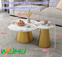 Table basse ronde en pierre frittée et acier inoxydable double couche, design nordique créatif, élégant et moderne, sécurisée