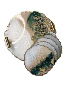 ELEVATE Dessous de verre en résine de luxe faits à la main Tampons carrés de couleur personnalisables pour tapis de table de cuisine au meilleur prix - Product Image 1