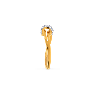Anillo con nudo de diamantes en oro amarillo, piedras redondas de 0,20 quilates, joyería fina para mujer, banda de oro de 14 quilates, regalo de aniversario, elegante - Product Image 4
