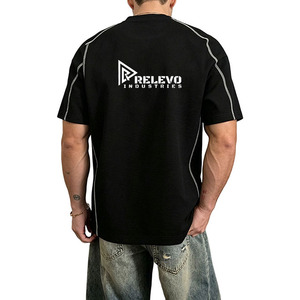 เสื้อยิมโอเวอร์ไซส์สำหรับผู้ชาย คอกลม แขนสั้น เสื้อยืดฤดูร้อน เนื้อผ้าหนา ระบายอากาศได้ดี สไตล์ลำลอง สตรีทแวร์ ผ้าฝ้าย - Product Image 2