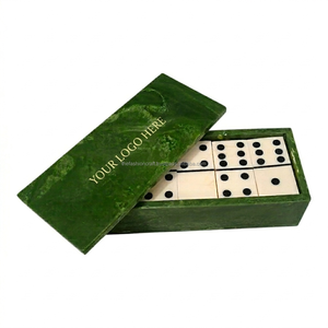 Juego de Dominó de Resina Hecho a Mano de Lujo con 28 Fichas y Caja de Almacenamiento – Juego de Mesa con Logotipo Personalizado para Regalo - Product Image 1