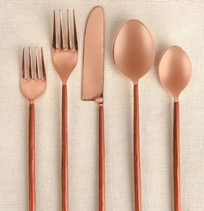 Ensemble de cuillères en acier inoxydable doré, finition miroir, couverts élégants pour mariage, vaisselle résistante à la rouille, couverts en métal - Product Image 6