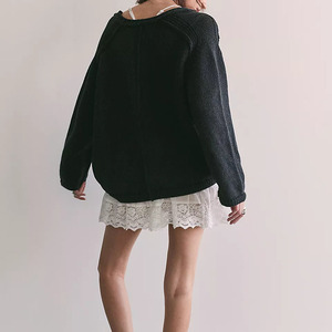 เสื้อสเวตเตอร์ไหมพรมคอวี แขนทรงปีกค้างคาว สีพื้น สไตล์ลำลอง สำหรับผู้หญิง ใส่ได้ทั้งฤดูใบไม้ร่วงและฤดูหนาว ผลิตจากอะคริลิก 100% - Product Image 2