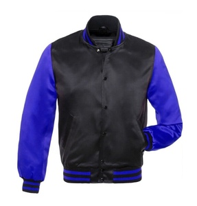 Classic Breathable Satin Letterman Varsity Jacket for Men Custom Street Embroidered Patch Jackets - Product Image 3