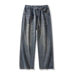 Jeans de cintura alta para hombre, de pierna recta, de mezclilla, de buena calidad y cómodos, a bajo precio, jeans de mezclilla oversize para hombre. - Product Image 3