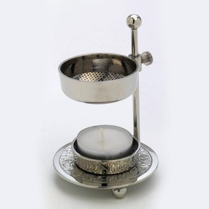 Handmade Brass Incense <b>Burner</b> With Wooden Handle And Perforated Lid <b>For</b> Aromatic Use Home Decor Incense Holder On Sale - Product Image 3