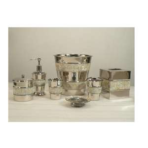 Juego de baño de metal decorativo y duradero con dispensador de jabón, soporte para cepillos de dientes, vaso y bandeja - Product Image 6