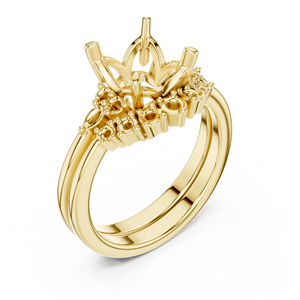 แหวนเพชรแล็บโกรว์ทองคำขาว 14K ดีไซน์หรูหรา ประดับเพชร GRA Certified แบบสี่ขา ตัวเรือนสองวง สำหรับผู้หญิง เหมาะสำหรับงานแต่งงาน - Product Image 3