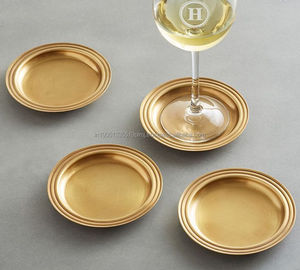แผ่นรองแก้วทองเหลืองแบบคลาสสิกสลักลาย งานสั่งทำคุณภาพสูง ขายส่ง เป็นมิตรกับสิ่งแวดล้อม ตกแต่งบ้าน พิมพ์โลโก้ตามสั่ง - Product Image 4