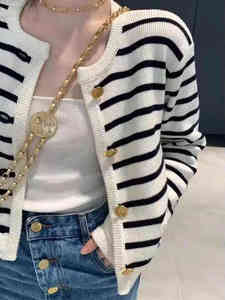 Cárdigan de punto para mujer con cuello en V, liso, largo, informal, transpirable, 100% algodón, corte holgado, origen EE. UU., invierno, antiarrugas - Product Image 6