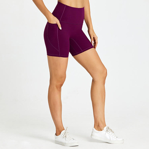 Women's High Waist Yoga <b>Leggings</b> Seamless Butt Lifting Gym Shorts with Elastic Waist Closure Solid Pattern OEM service shorts - Product Image 4