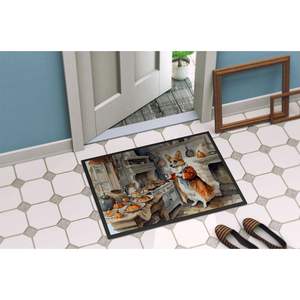 Corgi Fall Cuisine Citrouilles Paillasson Antidérapant 24H X 36W Intérieur Extérieur Tapis D'entrée Lavable Pile Basse Tapis De Porte Avant - Product Image 4