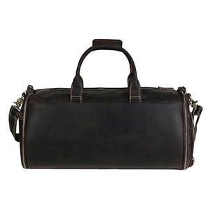 Vintage Crazy Horse Leather Duffle <b>Bag</b> with Shoe Compartment Handmade Leather Duffle Garment <b>Bag</b> Men Leather Travel <b>Bag</b> - Product Image 2