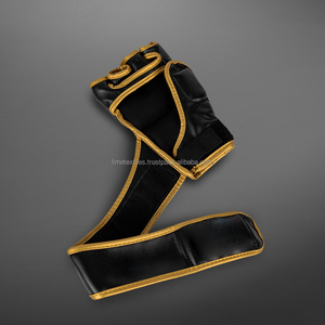 Gants d'entraînement de boxe MMA demi-doigts en cuir véritable de haute qualité, personnalisables, avec fermeture auto-agrippante et respirants, vente en gros - Product Image 4