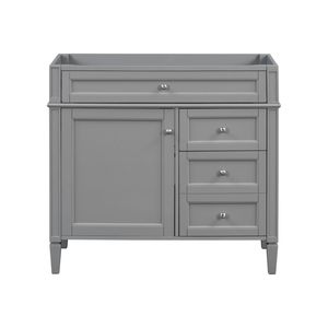 Mobile Bagno Moderno da 36 Pollici con 2 Cassetti, Struttura in Legno Massello, Cassetti a Ribalta - Senza Piano Superiore, Arredo Bagno Stile XXI Secolo - Product Image 3