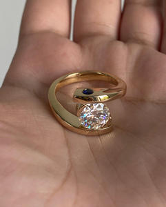 Igi/gia แหวนแต่งงานและแหวนหมั้นทำจากทองคำ14K ประดับเพชรทรงกลมเหมาะสำหรับทั้งชายและหญิงของขวัญครบรอบและงานเลี้ยง - Product Image 2