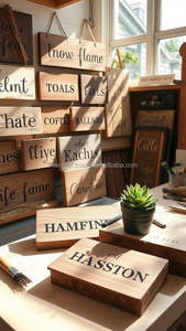 Panneau suspendu en bois rustique vintage, panneau décoratif en bois pour la maison, le restaurant et les espaces commerciaux - Product Image 2