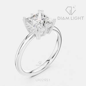 Bague en diamant de laboratoire taille princesse 1,94 carat certifiée IGI, or blanc 14 carats, couleur F+, clarté VS+, pour fiançailles, anniversaire, cadeau - Product Image 2