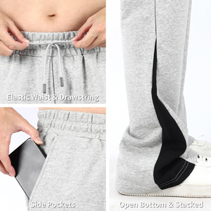Men's Fashionable <b>Oversize</b> Outdoor Flare <b>Sweatpants</b> Loose Fit Back Pocket Casual Breathable Relaxed Wide Leg <b>Sweatpants</b> - Product Image 5