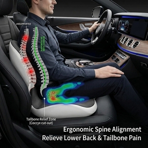 Cuscino Ergonomico 2-in-1 in Memory Foam per Sedile Auto e Supporto Lombare per Alleviare il Dolore alla Schiena, Cuscino Lavabile per il Coccige OEM ODM - Product Image 2